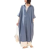 [n'OrLABEL] オシャレウォーカー シャツワンピース レディース【汗がしみにくいシャツワンピース】ロング ワンピース 春夏 半袖 ワンピ 汗ジミ防止 機能性 重ね着 カジュアル きれいめ 体型カバー ゆったり おしゃれ 12dn0gm