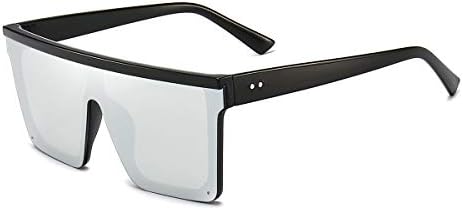 Dollger Square Oversized Sunglasses for Women Men Fashion Flat Top Big Frame Shades Black