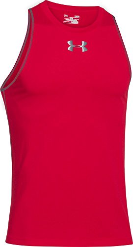 Under Armour Men's Charged Cotton Jus Sayin Too Tank Medium Red