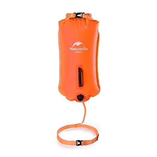 Naturehike 28L Boya de Natación Inflable con Cinturón Ajustable para Aguas Abiertas Flotador de Remolque para Nadadores y Triatletas Alta Visibilidad(Naranja)