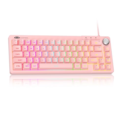 Image of MageGee Mini 60% Gaming Keyboard, RGB Backlit 66 Key Ultra-Compact Keyboard, TS68 Ergonomic Waterproof Mechanical Feeling Office Computer Keyboards for PC, MAC, PS4, Xbox ONE Gamer