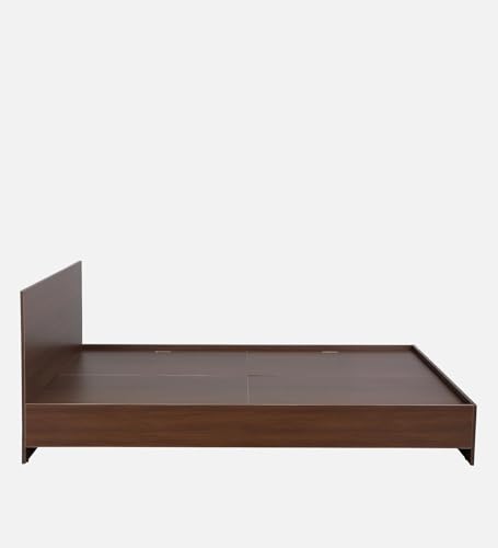 Image of Mintwud Pepperfry Engineered Wood Seto King Size Bed | Planked Walnut Finish | Sturdy, Elegant & Modern Design
