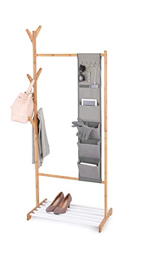 Domo Pak Living Stander Appendi Abiti In Bamboo Con Multitasca