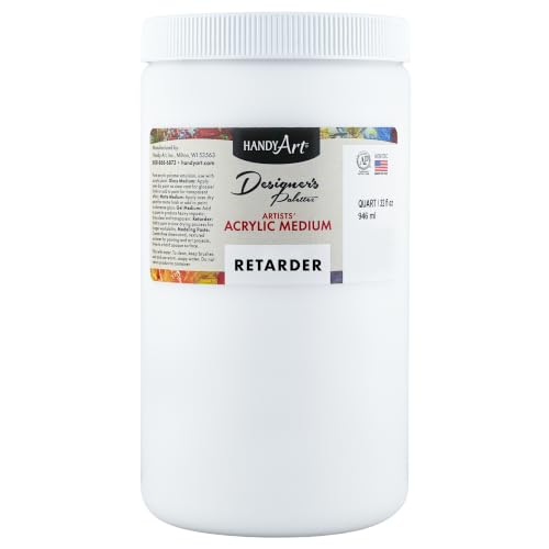 Handy Art Acrylic Retarder, 32 oz, Slows Paint Drying Time & Workability