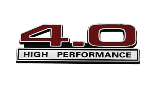 Image of 2pcs 4.0 Liter V6 High Performance Engine Emblems Badge 3D Decals Stickers Cars Trucks (Chrome Red)