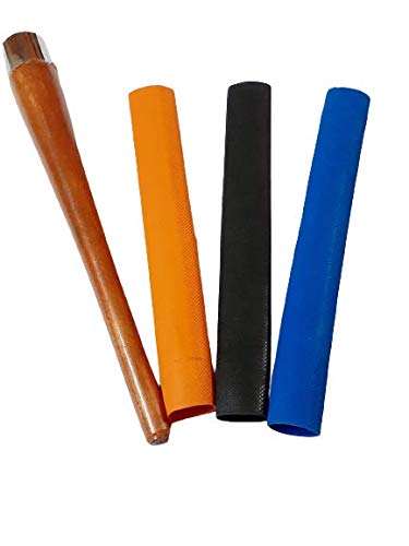 Khelo Meerut Rubber Cricket Bat Grips for Better Shock Absorption, Extra Cushioning for a Soft Touch, Pack of 3,Color May Vary (SSTP) with Gripper Cone 2