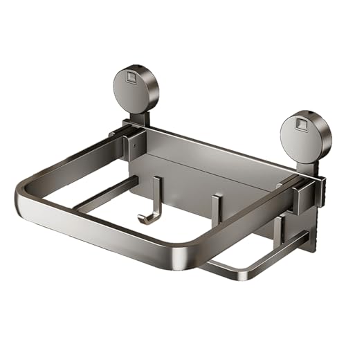Étagère murale pliante ventouses puissantes cuisine douche - 4