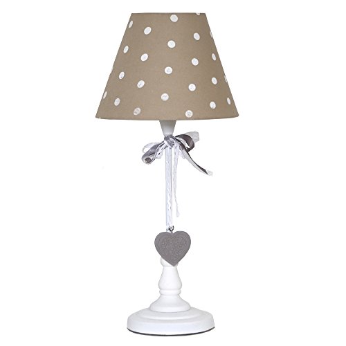 Grafelstein Dotty - Lámpara de mesa, diseño de lunares, color beige y blanco
