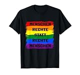 Menschenrechte statt rechte Menschen Regenbogenfahne T-Shirt