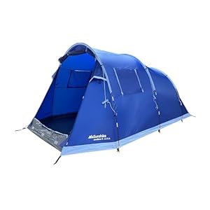 Eurohike Sendero 4 Man Tent with Porch & Spacious Living Area, 4 Person, Waterproof, Easy to Pitch, Tunnel Design, Ideal for Family Camping Trips & Festivals, 2000mm HH