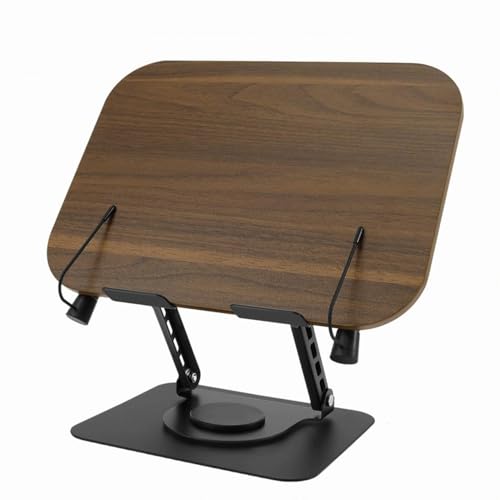 Opiniones de Soportes para libros de cocina Top 5. 45 Soporte de Libros para Lectura Atril para Libros de Mesa Base Giratorio 360° Porta Libros de Escritorio Cocina Plegable y Portátil con Clips Elásticos para Páginas para...
