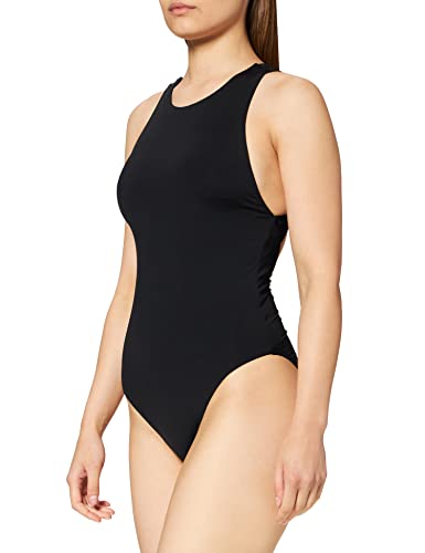 Seafolly Women's Standard High Neck One Piece Swimsuit with Action Back, Active Black, 4 US