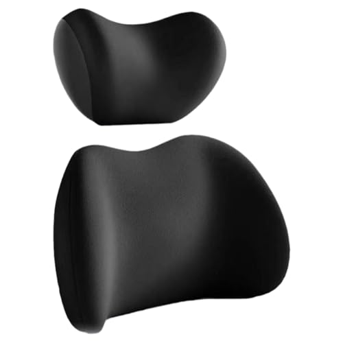 Reposacabezas y cojín de apoyo lumbar, almohada portátil de apoyo para la espalda con correas, cojín de espalda reutilizable, cómoda almohada inferior para el hogar, estudio, avión, coche, tren