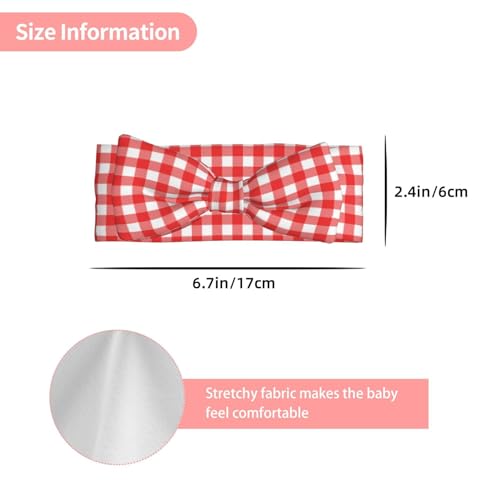 Retro Red Plaid Tartan Gingham Baby Girl Bows And Headbands 6-12 Months For Baby Girls Newborn Infant Toddlers3