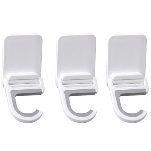 LALAFINA Ganchos de Pared para Fregona y Escoba, 3 Piezas Autoadhesivas Plegables sin Marcas, Soporte Duradero para Baño y Cocina