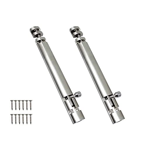 Image of Volo Premium 6 inch Xylo Tower Bolt /Door Latch /kundi /chitakni /Chitkini, Latch Lock for Door (Stainless Steel Rod) (Stainless Steel Finish) (Size 150mm) (6 inch - 150mm, 2)