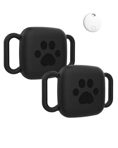2-Pack Pet Case for HH-Tech Smart Tag– Protective Waterproof Silicone Cover,toergy GPS Finder Sleeve, Anti-Lost Safety Design, Dog Collar & Cat Loop Holder, Black