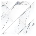 Tenedos 12x24 White Porcelain Tile with Bardiglio Grey Veins Polished Finish for Floor Kitchen Backsplash Bathroom (Pallet of 60, 116 Sq.Ft.)