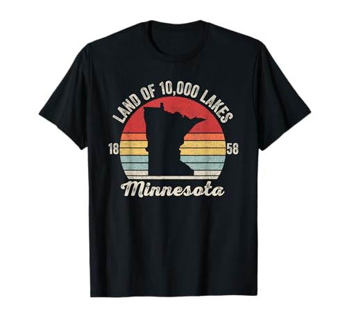 Catch Some Rays Vintage Retro Land of 10,000 Lakes 1858 Minnesota T-Shirt