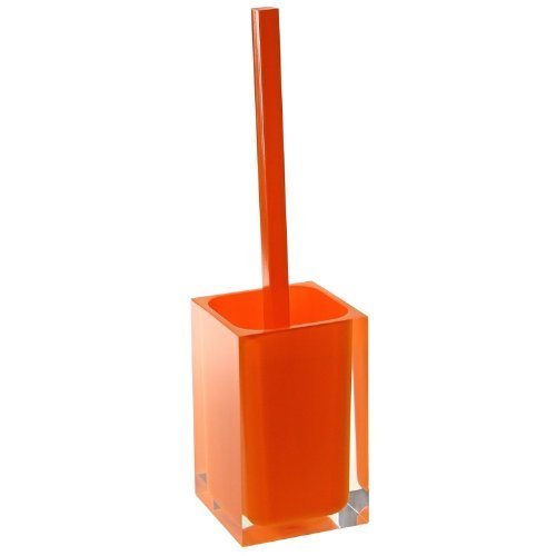 Rainbow Decorative Square Toilet Brush Holder, Orange
