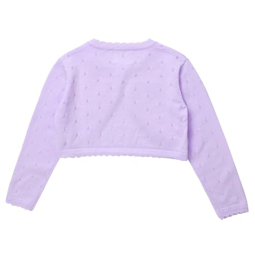 YEAHDOR Kids Girls Knit Cardigan Sweater One Button Closure Flower Girl Long Sleeve Warm Bolero Shrug4