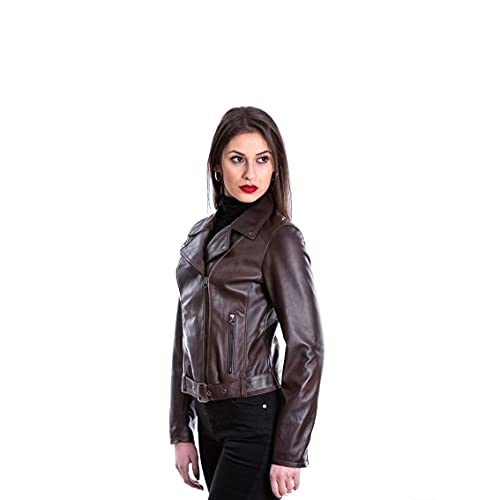 Pelletterie Borghese | Chiodo Pelle Donna Moro |