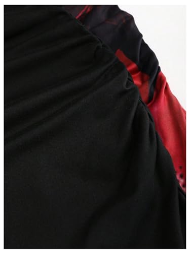 SOLY HUX Women's Elegant Bodycon Maxi Skirt 2 Packs High Waisted Floral Fishtail Summer Party Cocktail Skirts4