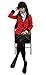 Cosplay.fm Women's Anime Cosplay Costume School Uniform Houndstooth Skirt with ID Card(M, Red)