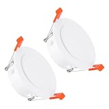 PATIKIL 2 Pezzi 3.9" Piastra Di Copertura A Soffitto A Molla, Per Faretti Incassati Tappo Foro Downlight Con Fermaglio Adatto Per Fori Rotondi 3.1-3.5" In Vetro O Soffitto, Bianco
