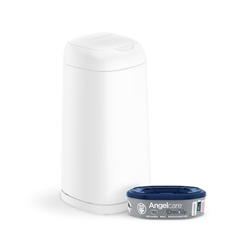 Angelcare Dress Up Diaper Bin with Refill Pack - OdourSeal Technology 7-Layer Odor Control Hygienic Nappy Disposal Keeps Nursery Fresh & Clean