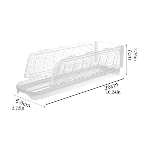 Soporte para huevos anticaídas con dispensador automático plegable de 3 niveles 6