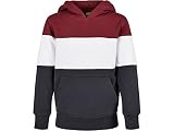 Urban Classics Jungen Boys 3-Tone Hoody Kapuzenpullover, Port/White/Navy, 146/152