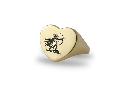 Chevalière Arche en Or durable bague coeur anti-ternissement