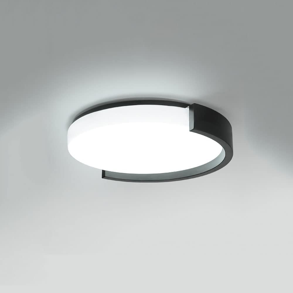 Plafonnier Rond Noir LED 24W encastré avec abat-jour acrylique et 3 températures de couleur