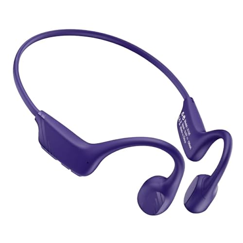 MJOFFIN Bone Conduction Headphones, Bluetooth 6.0 Open-Ear Sport Headset, 22g Ultra-Light with Mic, IP55 Waterproof, 10H Battery & Fast Charging for Running, Cycling, Gym Workouts (Violet)