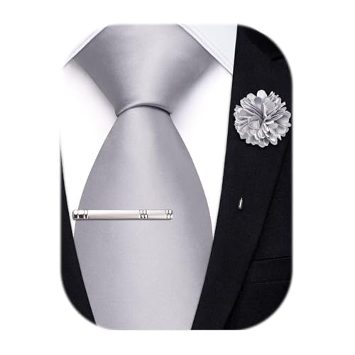 Image of Hi-Tie Men's Extra Long Solid Satin Tie Set 63 Inch /70 Inch Formal Necktie