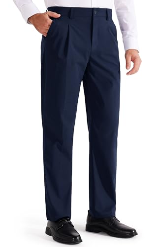 Libin Men's Dress Pants Classic Fit Pleated Front Work Golf Pants 29
