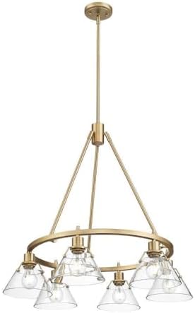 Golden Lighting 3306-6 BCB-CLR Orwell - 6 Light Chandelier-20.38 Inches Tall and 29 Inches Wide, Finish Color: Brushed Champagne Bronze, Shade Color: Clear