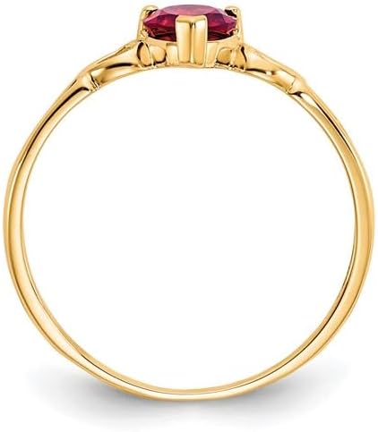Fine Color Jewels Valentines Gift for Women Genuine Solitaire 14K Yellow Gold Heart Birthstone Ring Birthstone Jewelry Gift for Wife or Girlfriend - Gold Heart Ring for Her - Image 2
