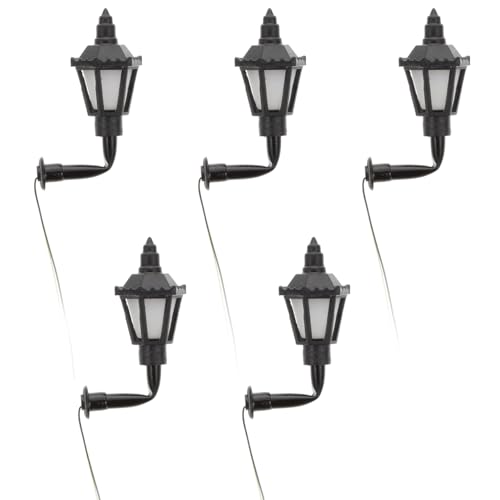 EXHUMKY 5piezas Lámpara De Pared Miniatura Para Decoración De Maquetas Luz Led Para Jardines y Escenarios Modelo De Faroles Para Paisajismo y Decoración De Mesas