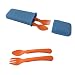 Produktbild 5 tlg. Kleinkindbesteck | Kinderbesteck | Babybesteck | Lernbesteck | Essbesteck | Gabel und Löffel Set aus Kunststoff in Blau-Orange
