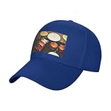EdWal Drum Set-Standard Print Adult Cotton Baseball Cap, Blu reale, Taglia unica