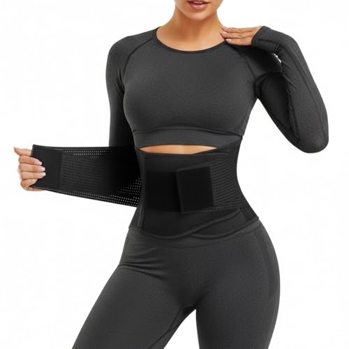 CRFY Waist Trainer Cincher for Women – Corset Waist Trainer Shapewear Slimming Belt with 4 Flexible Bones, Neoprene Body Shaper for Gym, Workout, Daily Use (XL) Black