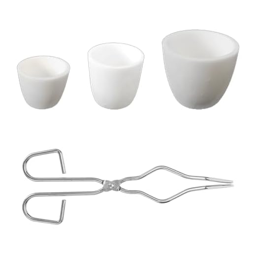 SKYPRO Kit de fundição de solda de 4 peças, pinça para cadinho, cadinho de alumina de 5 ml, 10 ml, 20 ml, para metal, ouro, prata e cobre