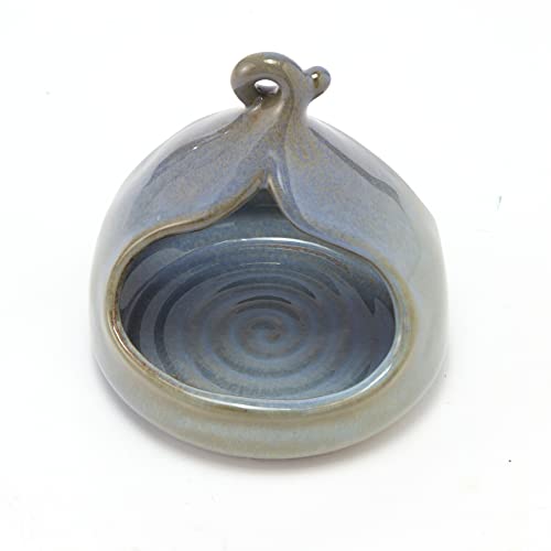 Pottery Bird House For The Garden, Ceramic Birdhouse In Blue By Gute - Hanging Birdhouse, Bird Bath & Feeder, Decorative Outdoor Bird House For Wild Birds, Garden Accent Gifts #TOP5
