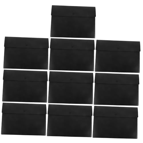 Pochettes documentaires plastique noir STOBAZA lot de 10 format spacieux