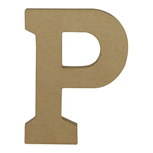 Clairefontaine ES Décopatch AC867C - Soporte de papel marrón maché 15,3 x 2,5 x 20 cm, letra mayúscula P