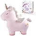 Lovely Rainbow Unicorn Large Size Resin Piggy Bank Coin Bank Money Bank Best Birthday Gifts, for Kids Boys Girls Home Decoration (Rainbow Unicorn-Pink)