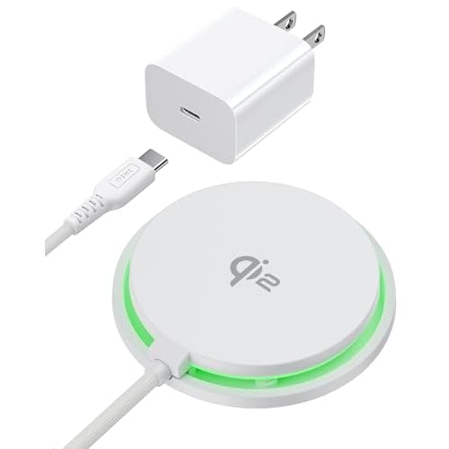 INIU Magnetic Wireless Charger, Qi2 Certified 15W Fast Wireless Charging Pad with Cooling Fan, for iPhone 16 15 14 13 12 Series, AirPods, and More (Adapter Included) White