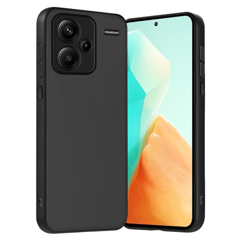 Handyhülle für Xiaomi Redmi Note 13 Pro Plus Hülle mit Kameraschutz Stoßfest Kratzfest Extrem Haltbarkeit Fallschutz Schutzhülle Fingerabdruck Unterstützt kabelloses Laden 13 Pro+ Case Schwarz